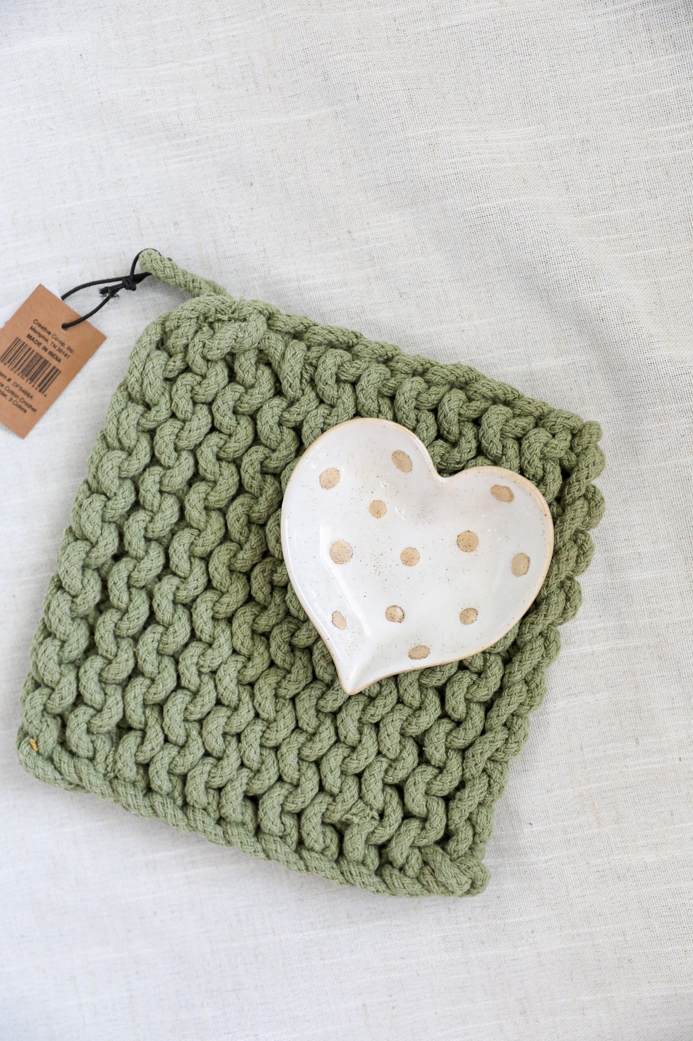 HEART DISH W/ DOTS