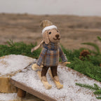 SKI CHALET DOG ORNAMENT