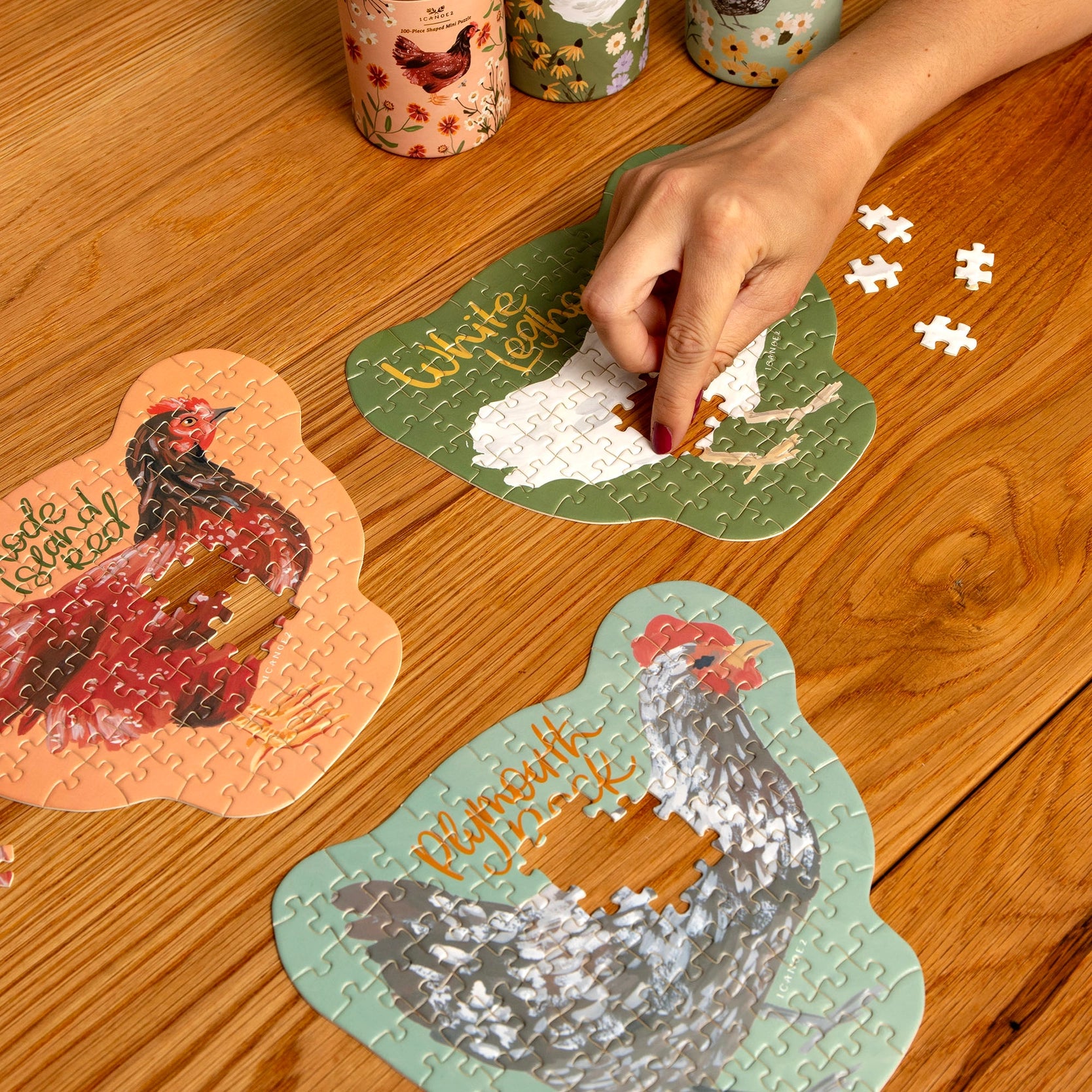 CHICKEN MEADOWS - 100 PIECE MINI JIGSAW PUZZLES - SET OF 3