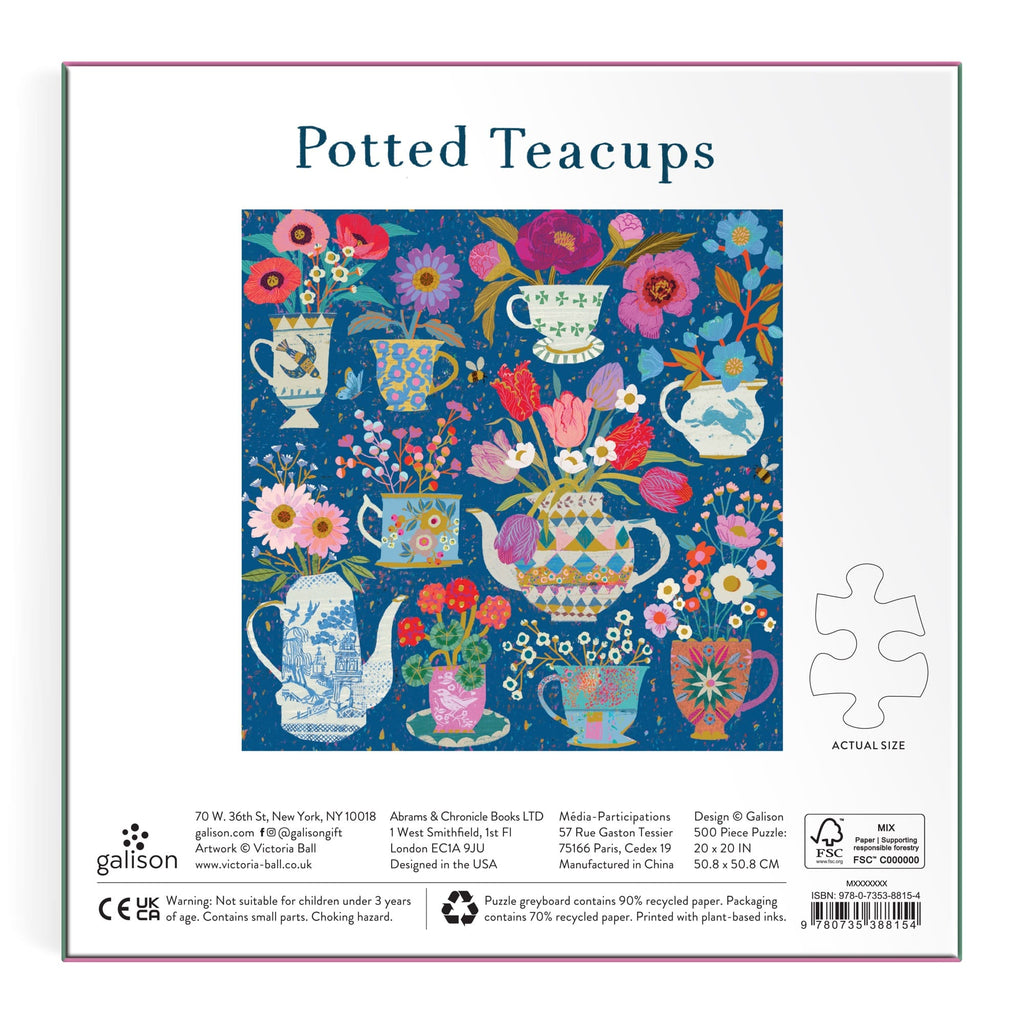 VICTORIA BALL POTTED TEACUPS 500 PC. FOIL PUZZLE