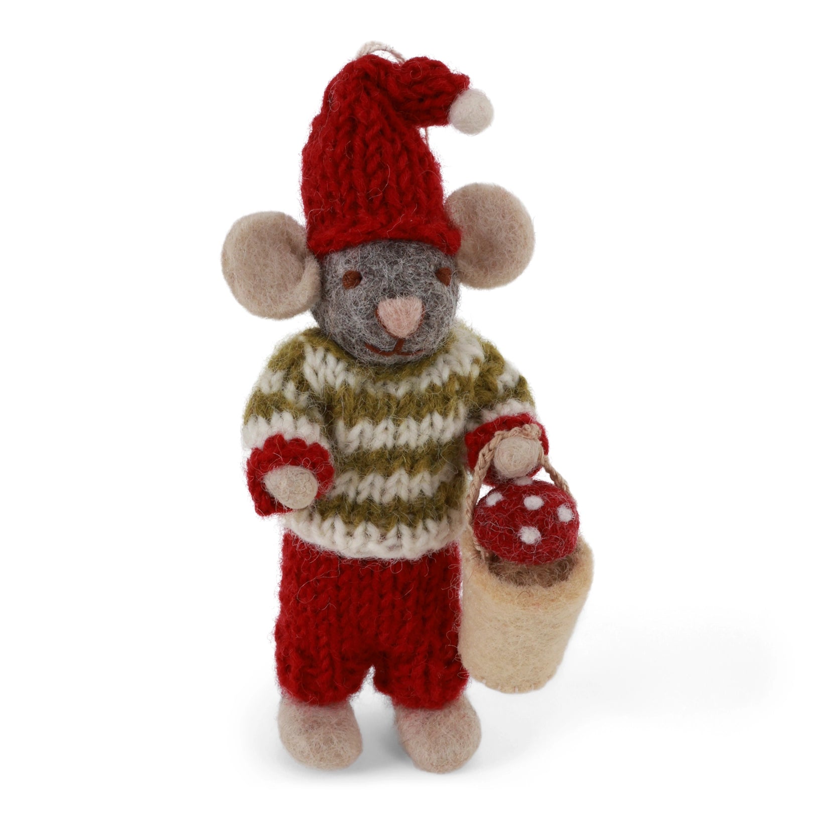 BOY MOUSE WITH MUSHROOM BUCKET