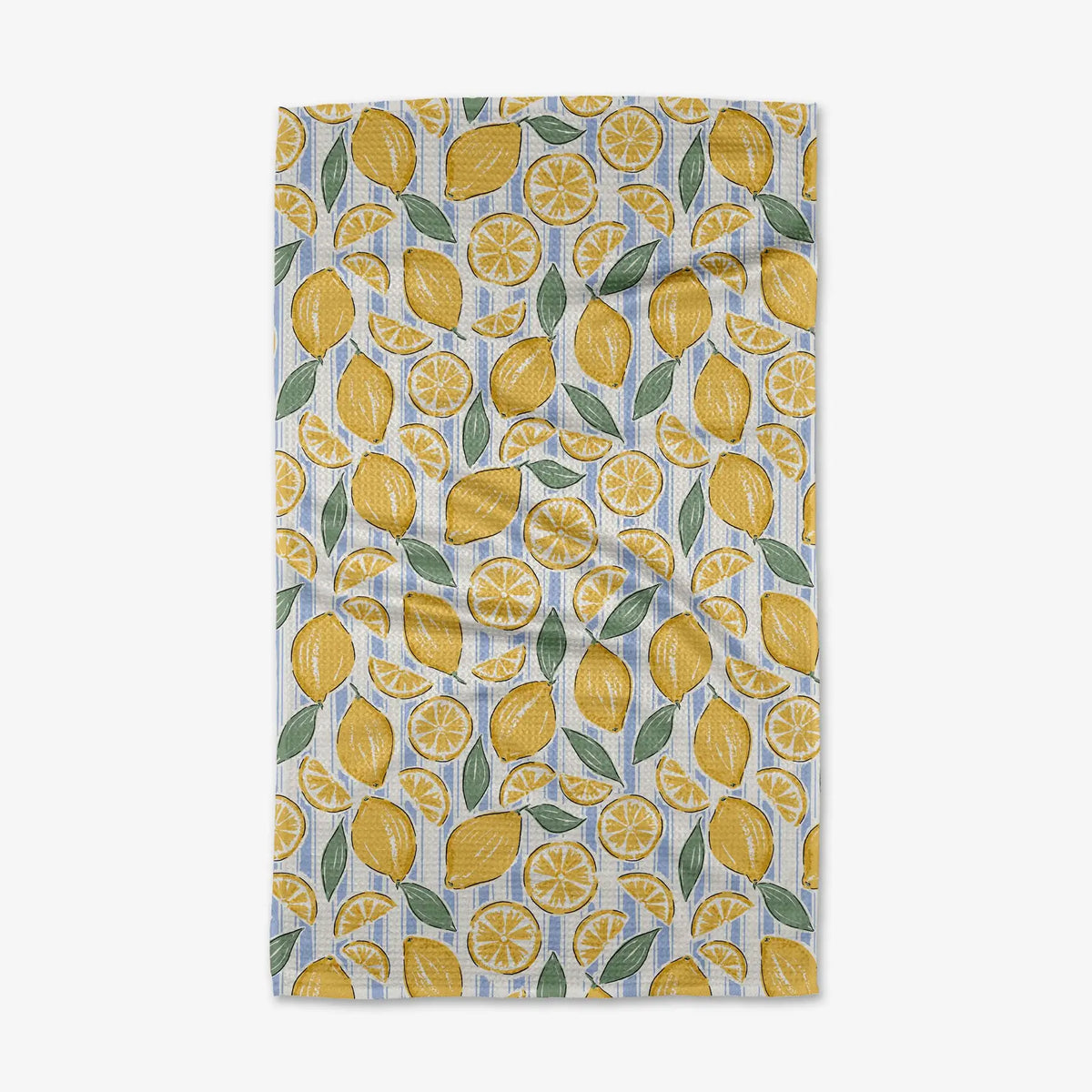 GEOMETRY TEA TOWEL - SOUR LEMON STRIPES