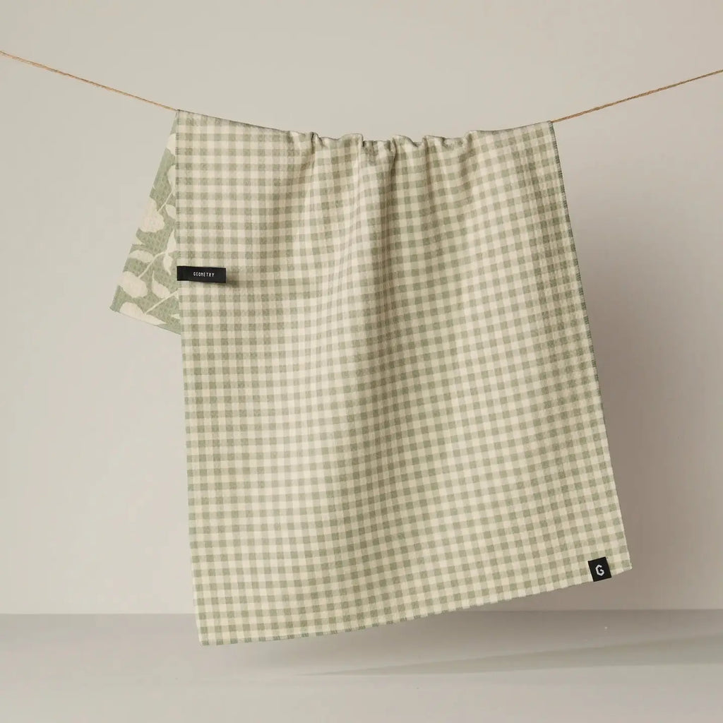 GEOMETRY LUXE KITCHEN TOWEL - SAGE BLOSSOM
