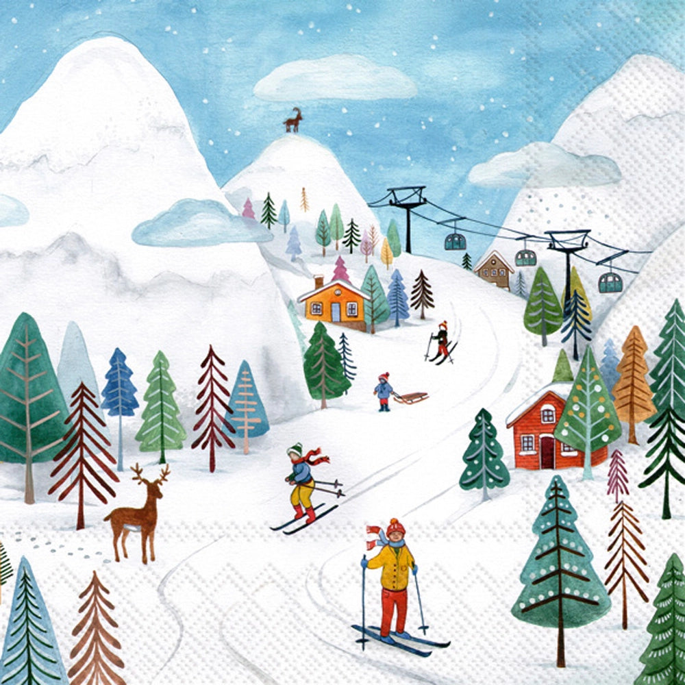 SKI WINTER JOY COCKTAIL NAPKIN