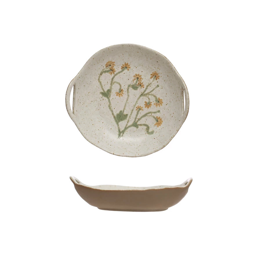 STONEWARE BOWL + HANDLES + BOTANICALS