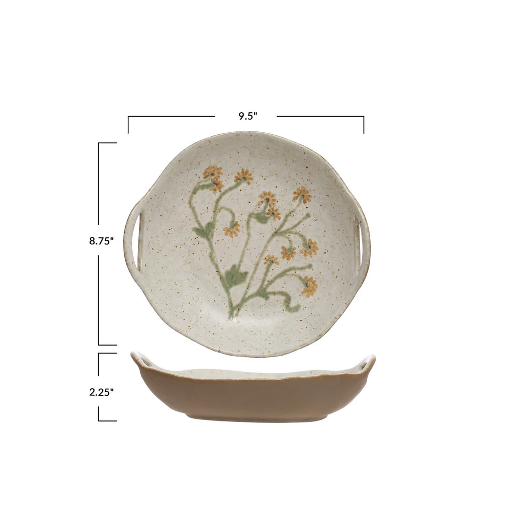 STONEWARE BOWL + HANDLES + BOTANICALS