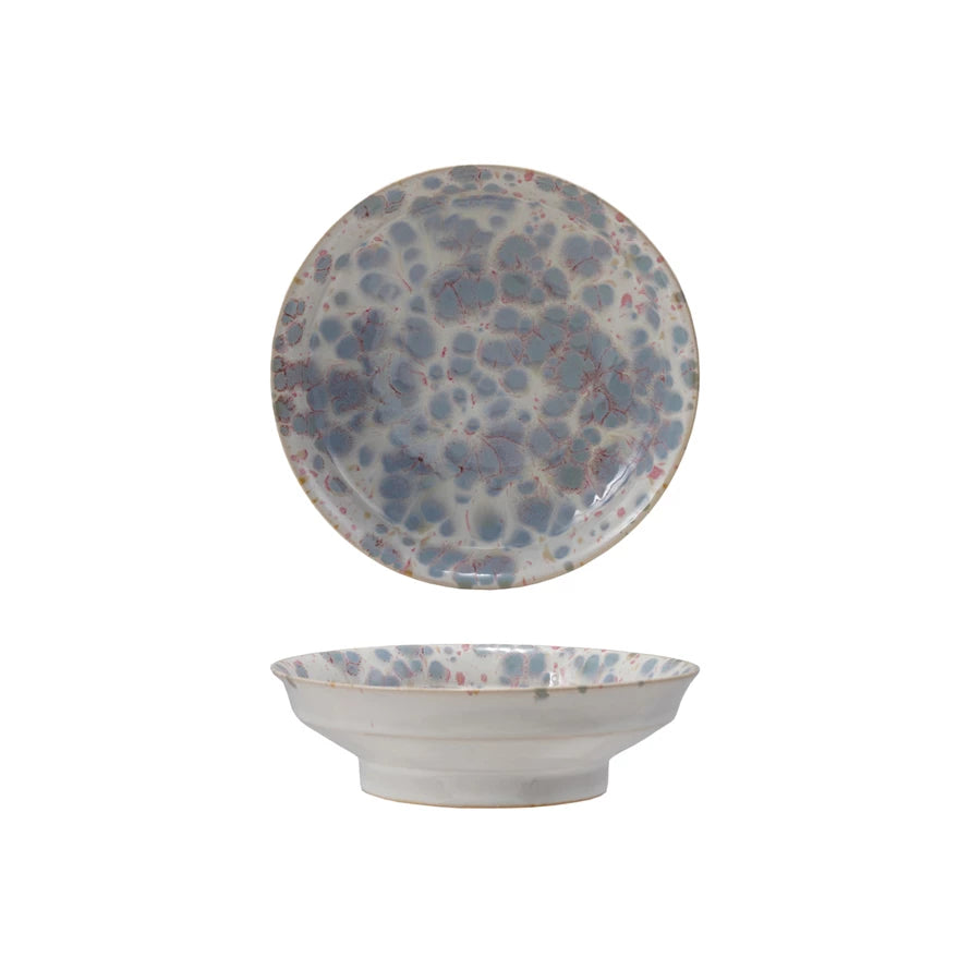 STONEWARE FOOTED BOWL