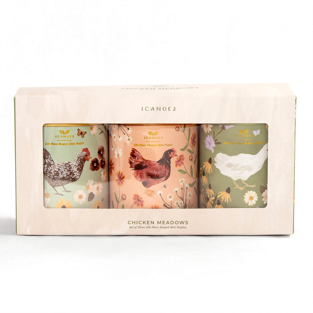 CHICKEN MEADOWS - 100 PIECE MINI JIGSAW PUZZLES - SET OF 3