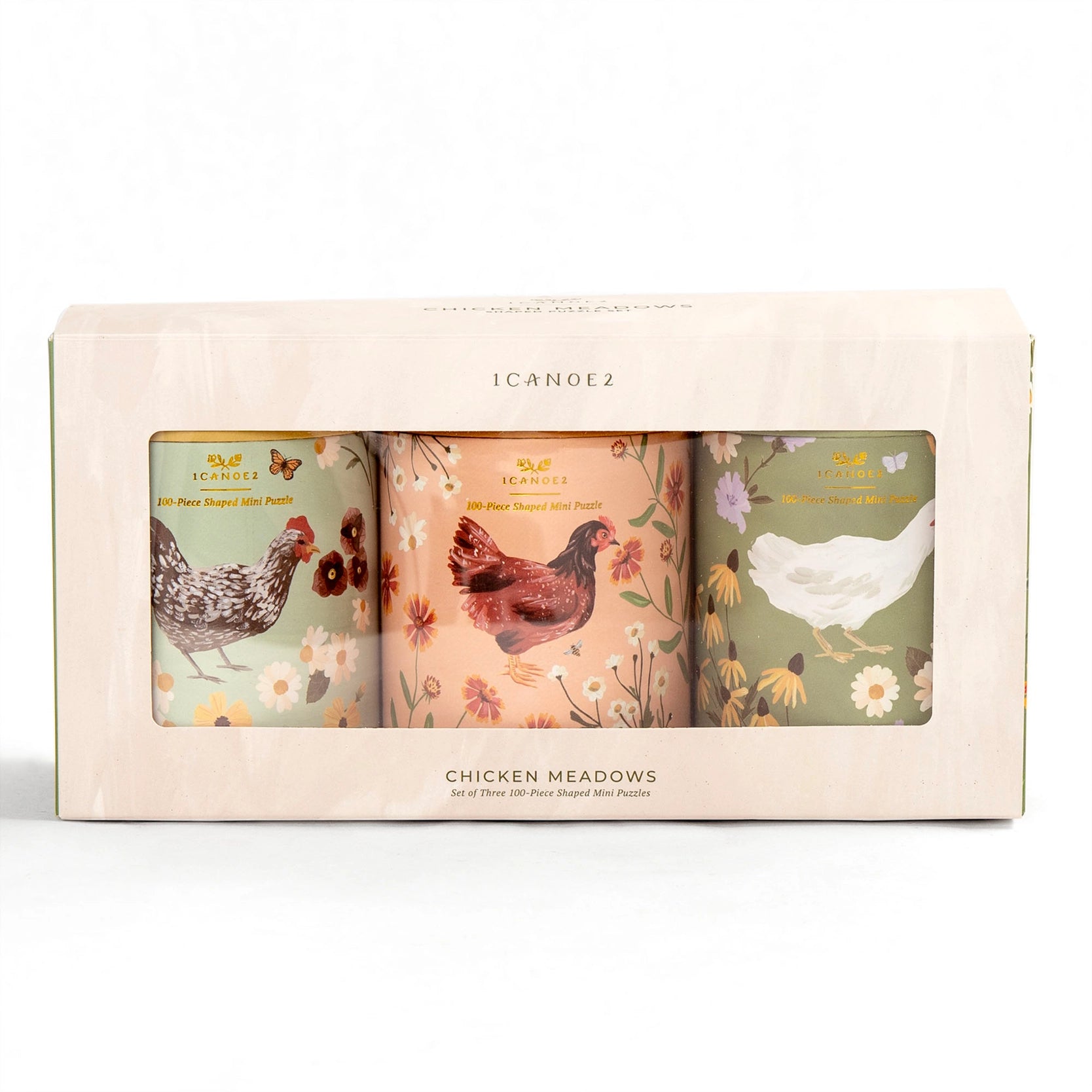CHICKEN MEADOWS - 100 PIECE MINI JIGSAW PUZZLES - SET OF 3