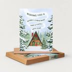 BOXED CARD SET OF 10 - CHRISTMAS CABIN