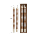 10"H TAN STRIPED TAPER CANDLES