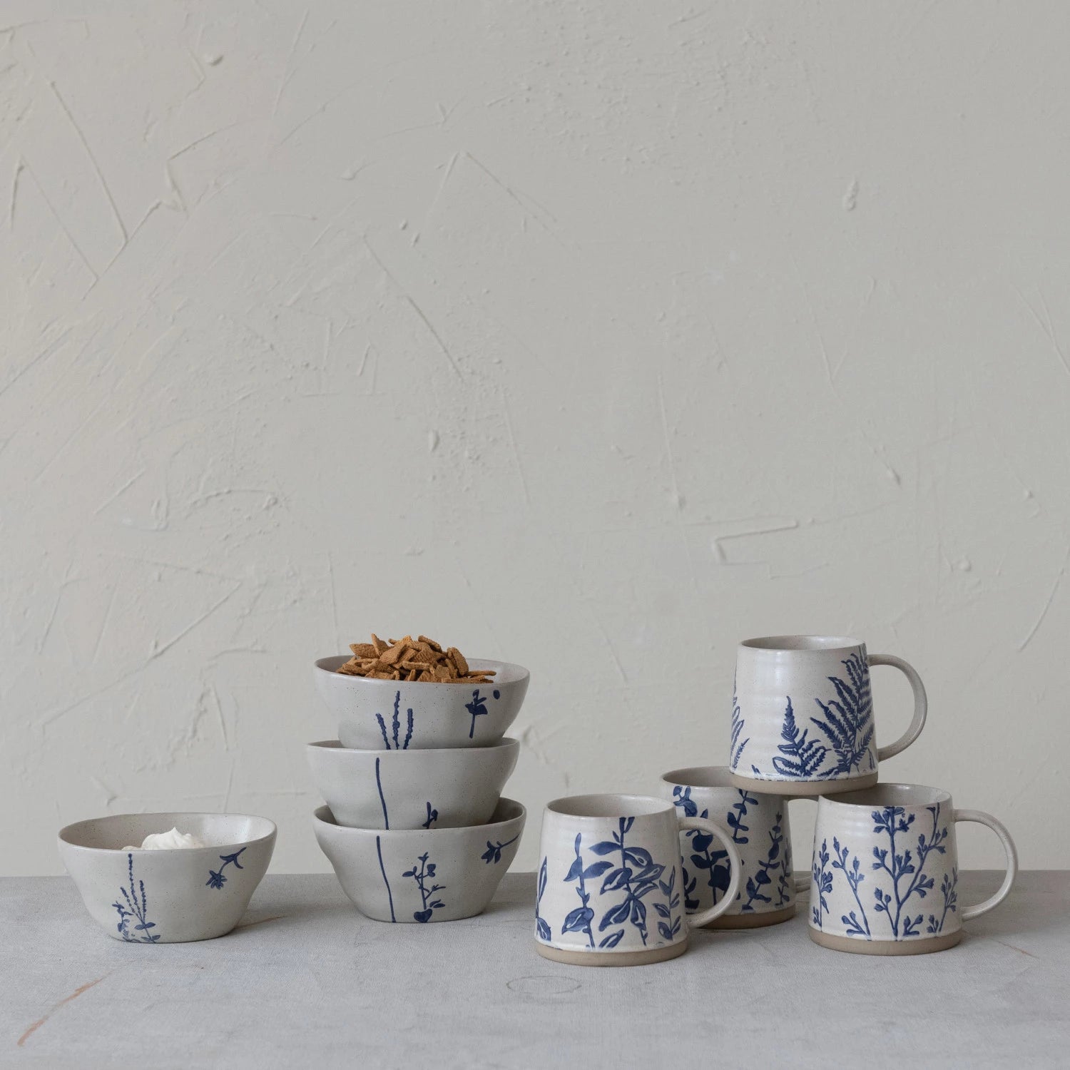 BOTANICAL HAND-STAMPED MUG