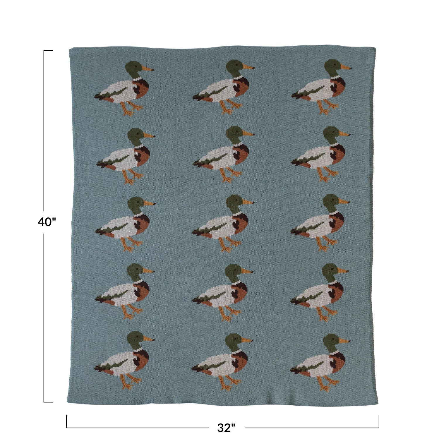 COTTON KNIT BABY BLANKET - DUCKS