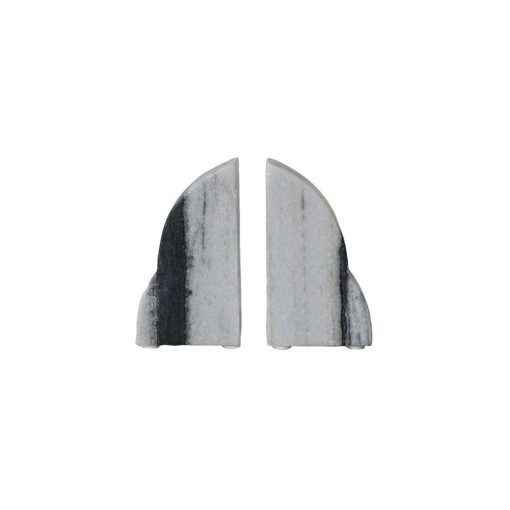 CARVED MARBLE BOOKENDS