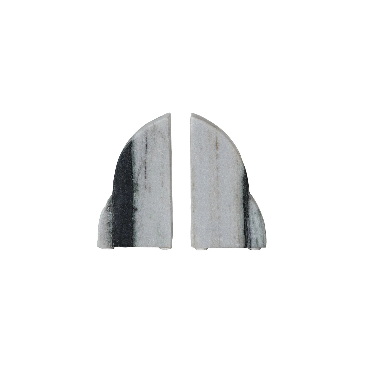 CARVED MARBLE BOOKENDS