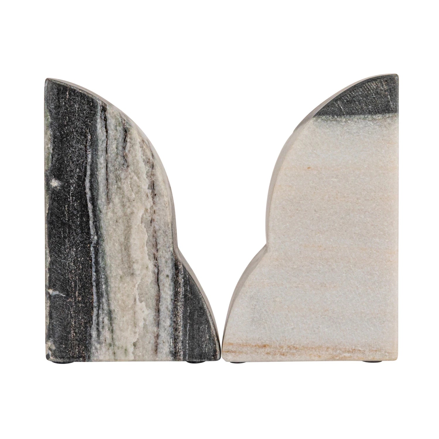 CARVED MARBLE BOOKENDS