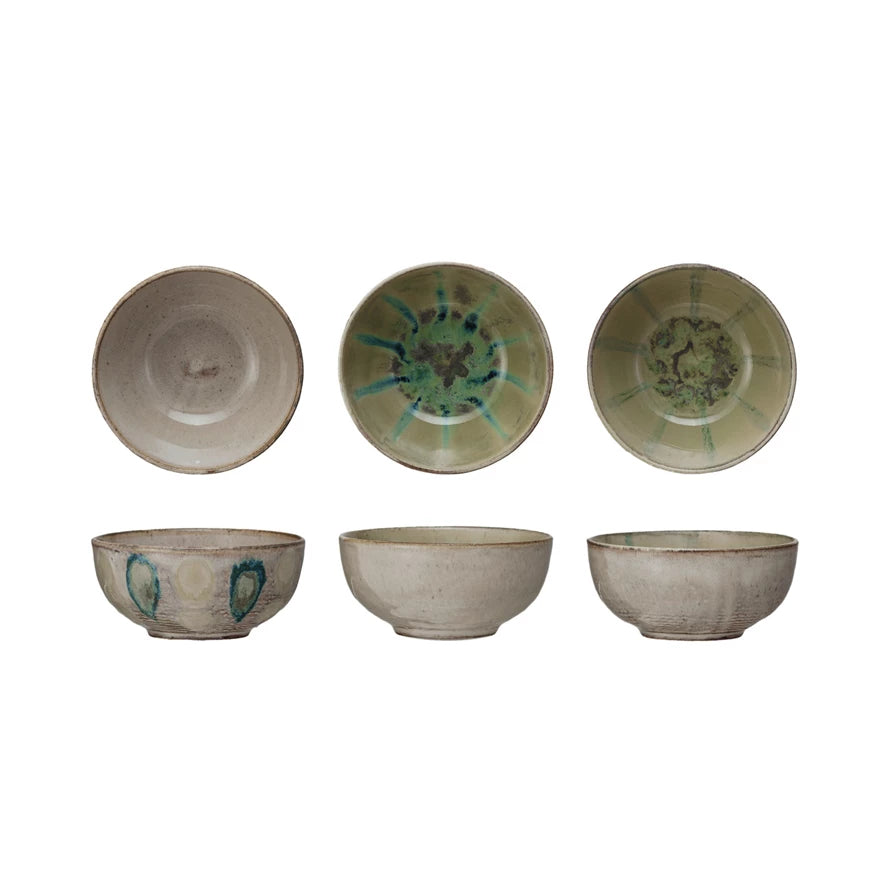 HAND-PAINTED STONEWARE BOWL