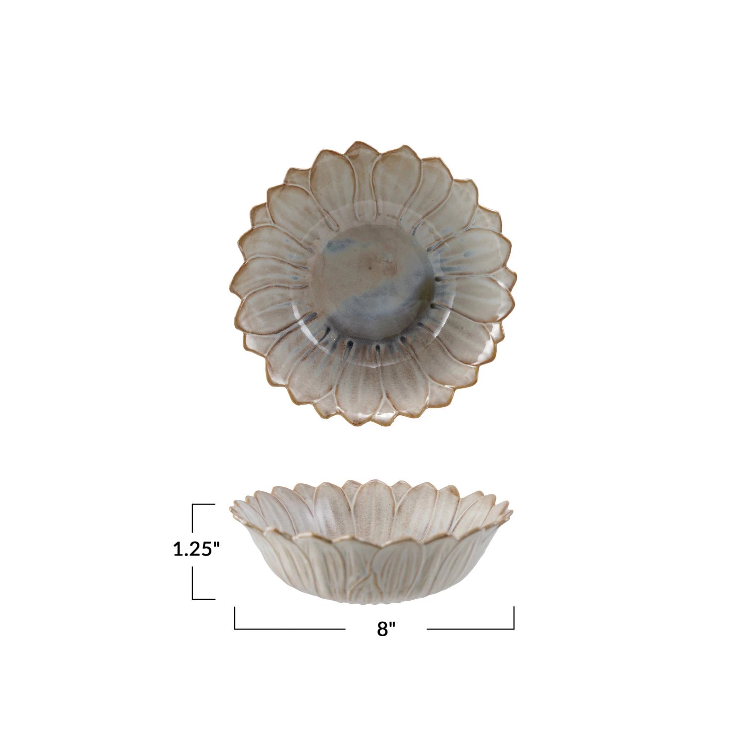 STONEWARE FLOWER SHAPED BOWL