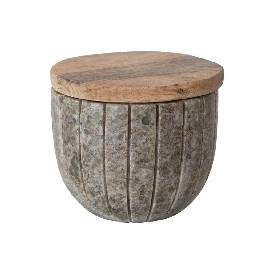 CARVED MARBLE CONTAINER