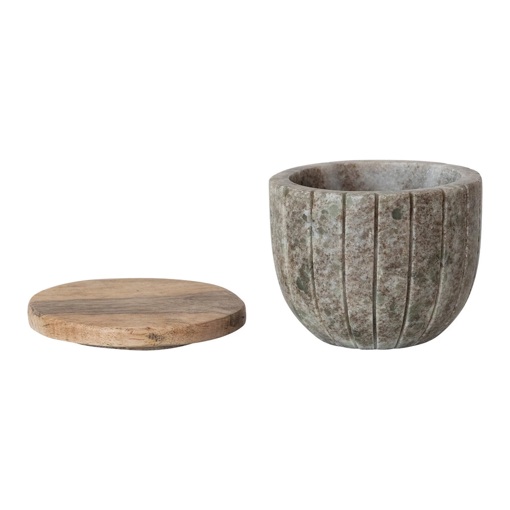 CARVED MARBLE CONTAINER