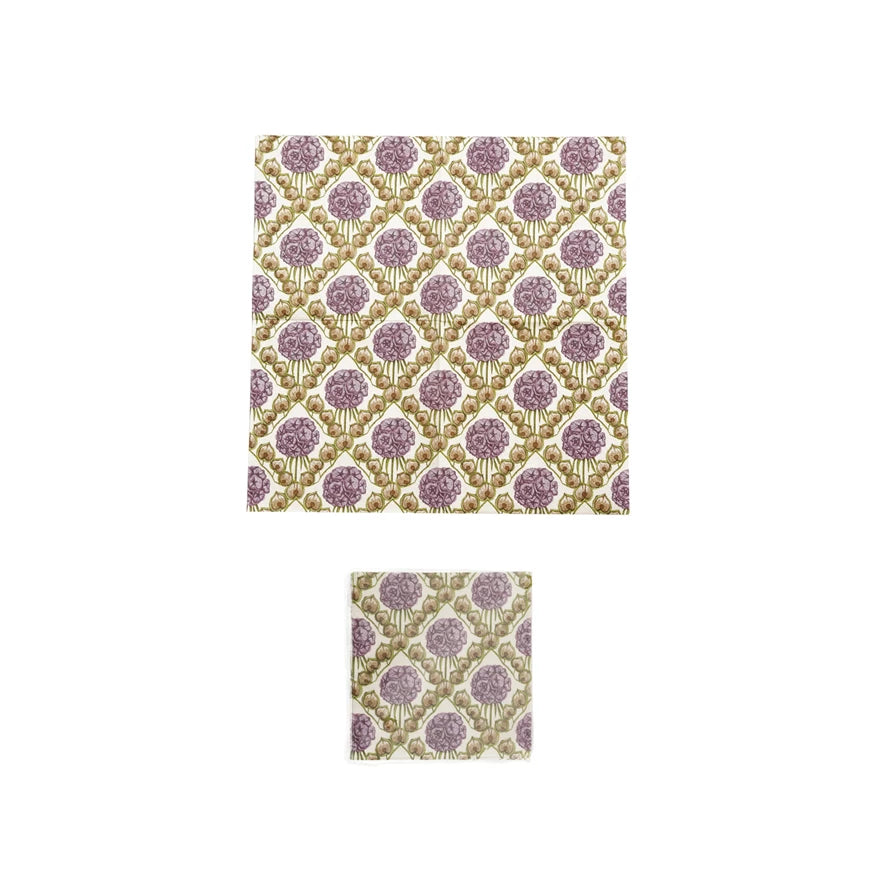 BOTANICAL PATTERN COCKTAL NAPKINS