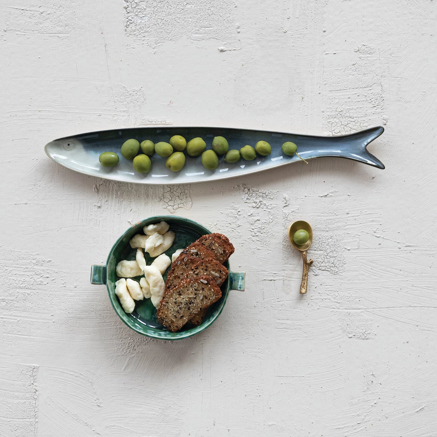 STONEWARE SARDINE DISH
