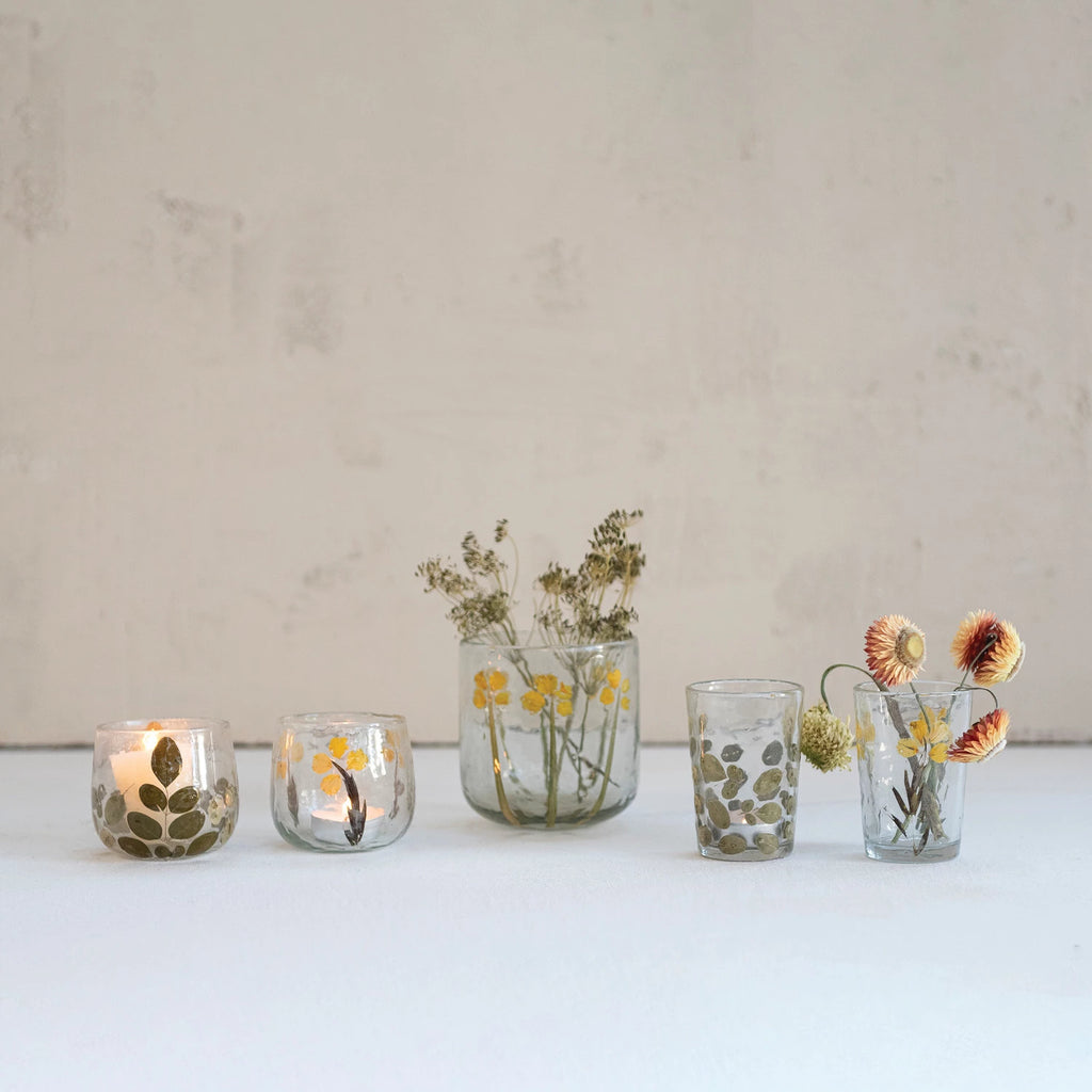 MORINGA LEAF TEALIGHT HOLDER TALL