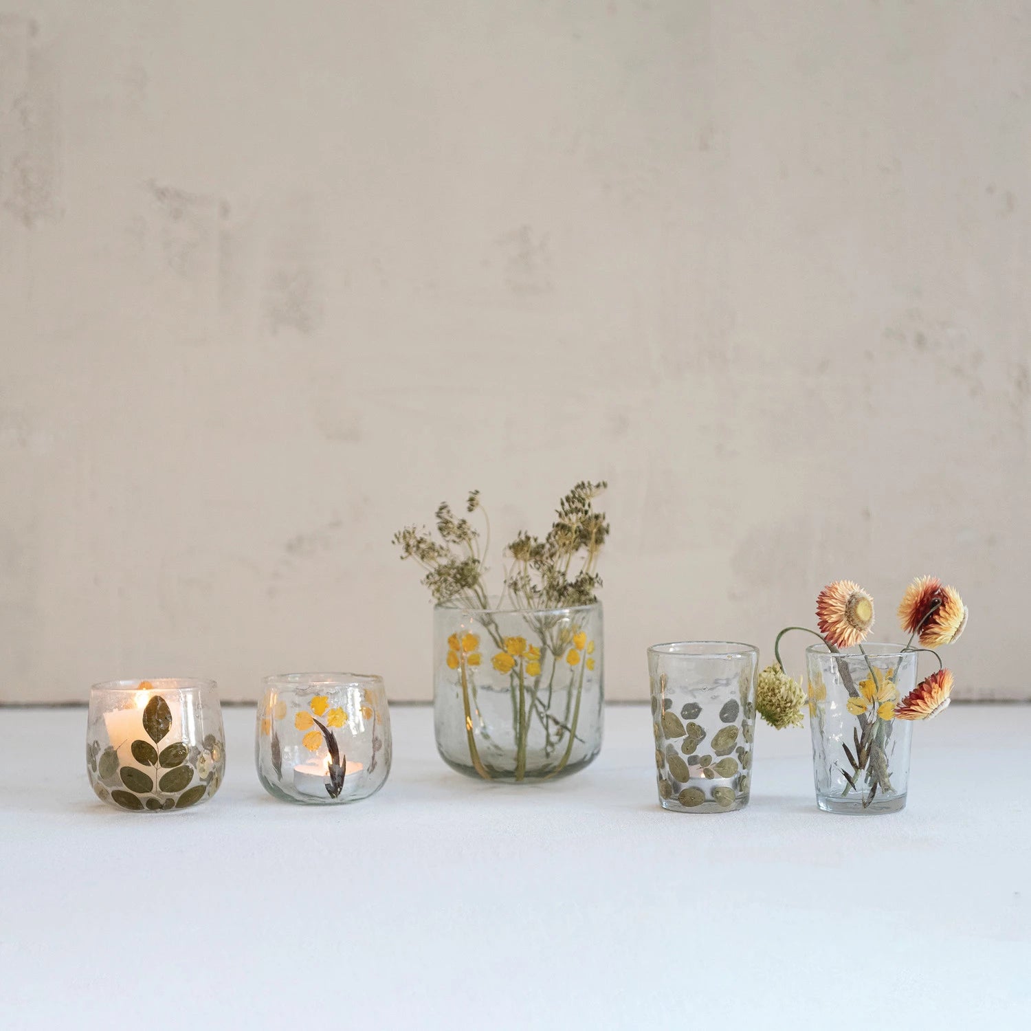 MORINGA LEAF TEALIGHT HOLDER TALL