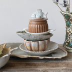 CRACKLE GLAZE SCALLOPED BOWL