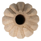 CARVED WOOD VASE SHORT