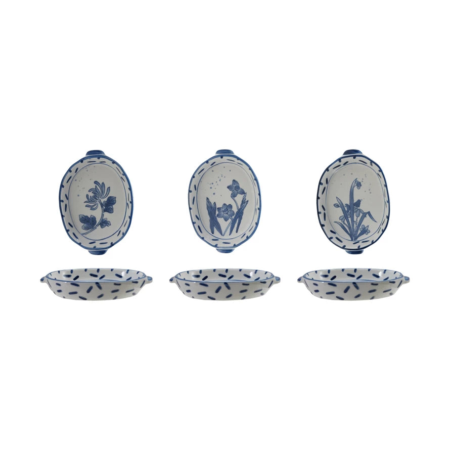 HAND-PAINTED STONEWARE BAKER