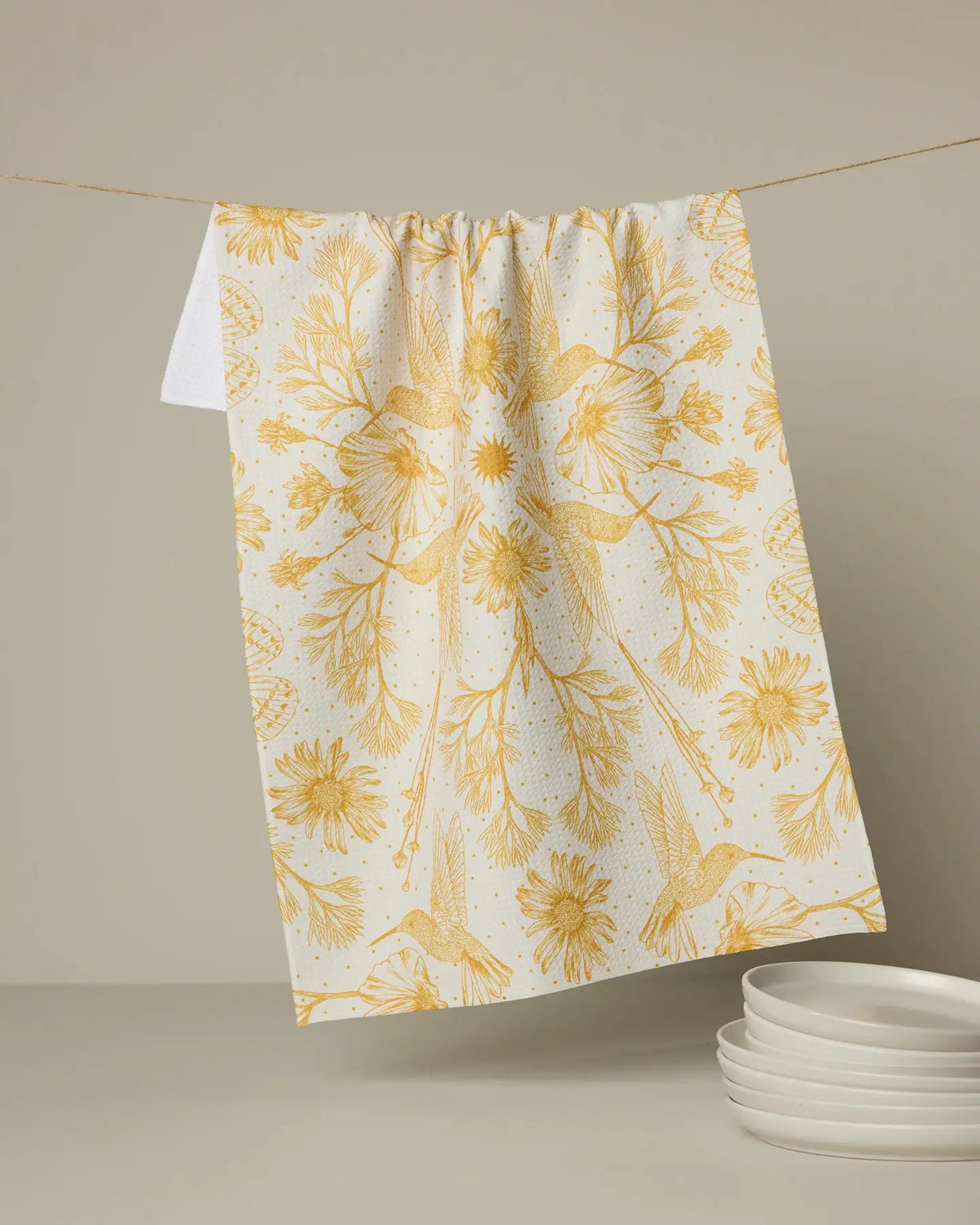 GEOMETRY TEA TOWEL - GILDED NECTAR