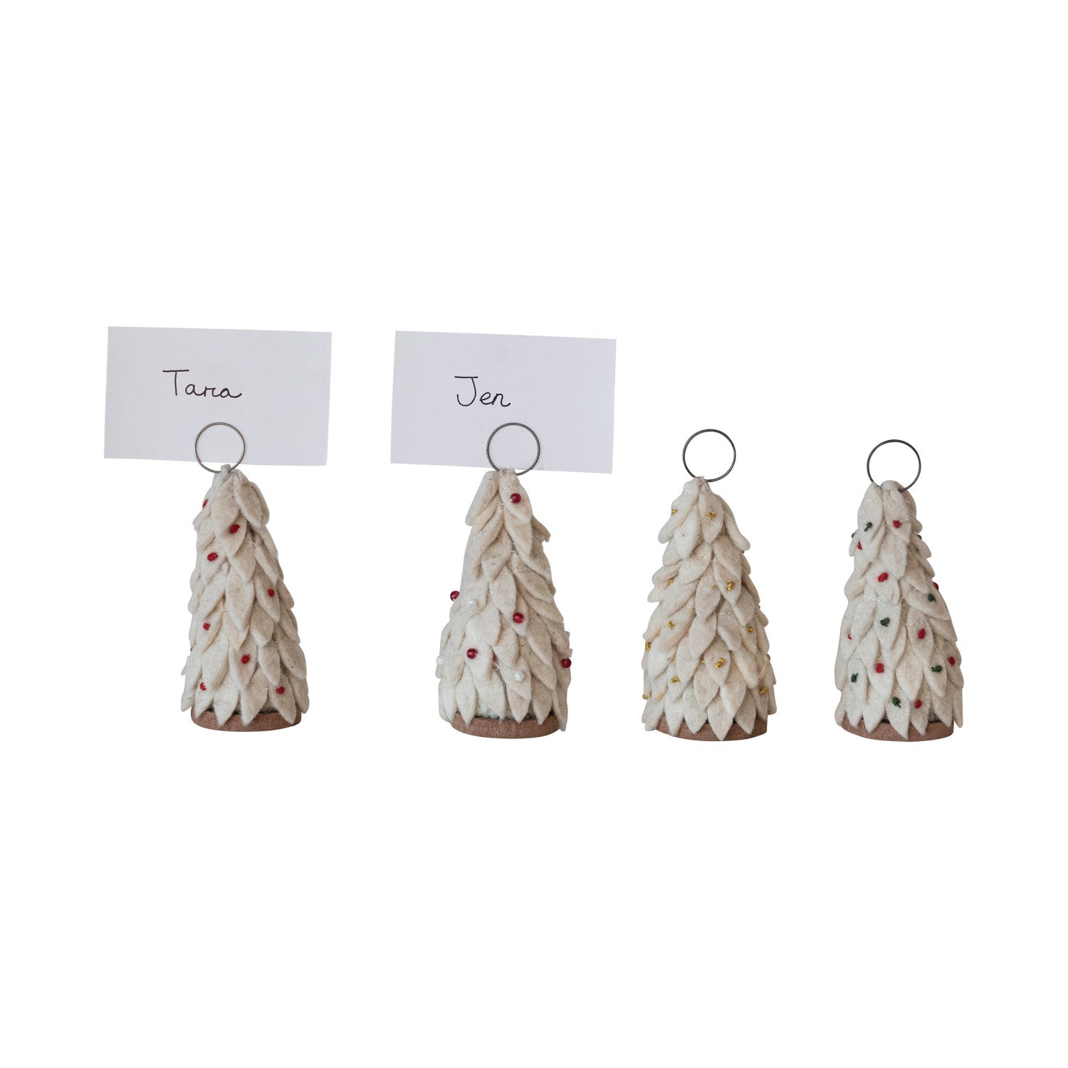 Handmade Place Card/Photo Holders w/ Base & 12 Paper Cards, Boxed Set of 4