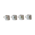12 oz. Hand-Painted Stoneware Mug w/ Christmas Tree, 4 Styles