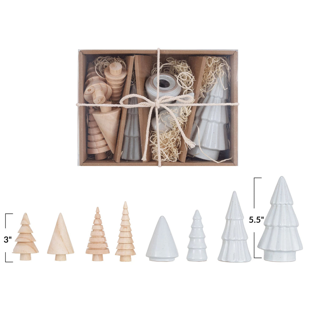 STONEWARE + WOOD TREES