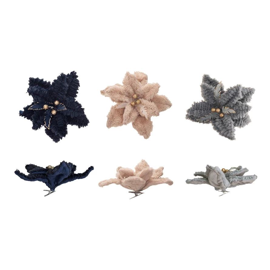 LARGE FAUX POINSETTIA ORNAMENT