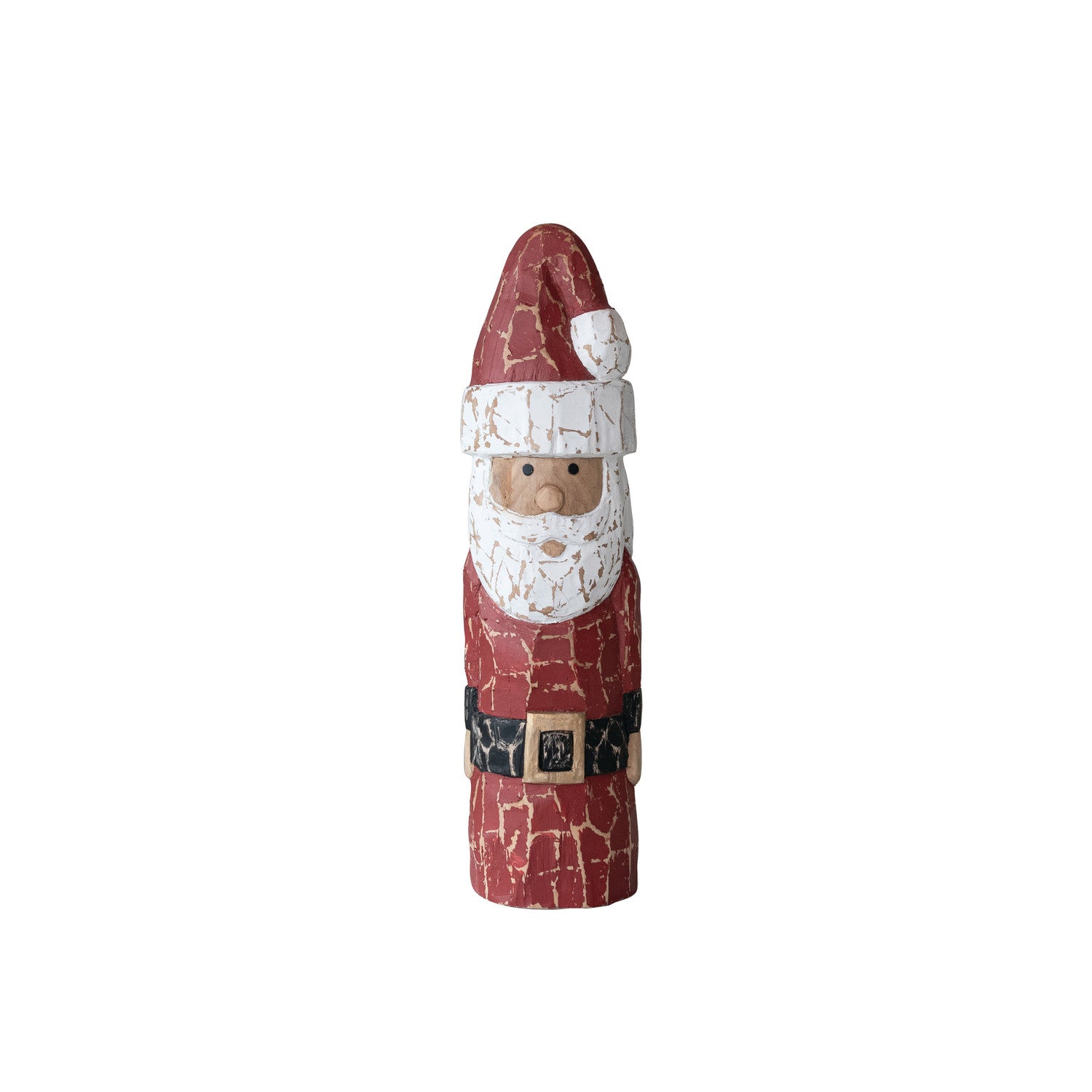 Handmade Mango Wood Santa, Distressed Finish