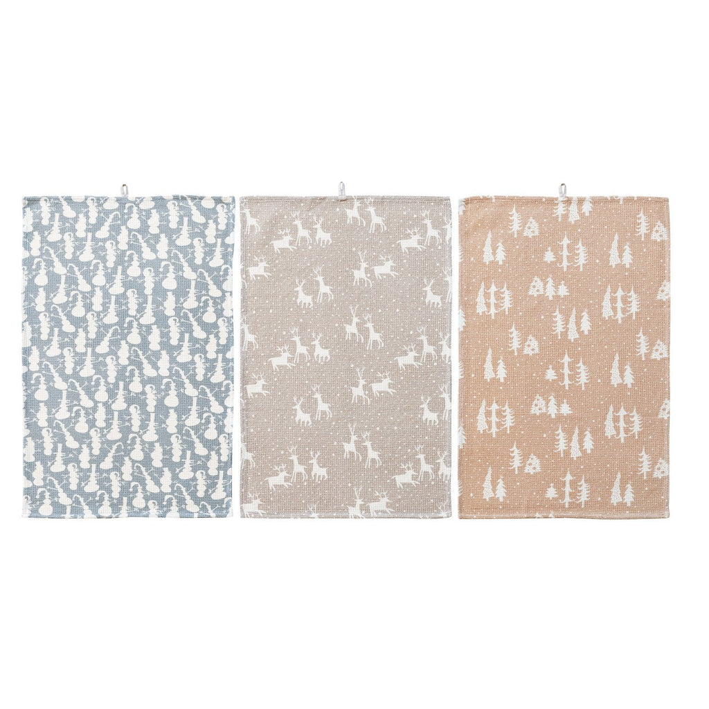 Cotton Printed Waffle Weave Tea Towel, 3 Styles ©
