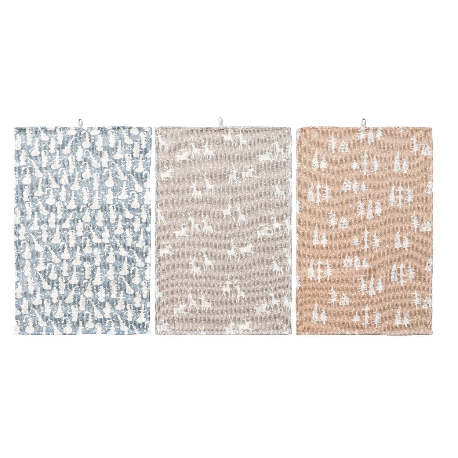 Cotton Printed Waffle Weave Tea Towel, 3 Styles ©