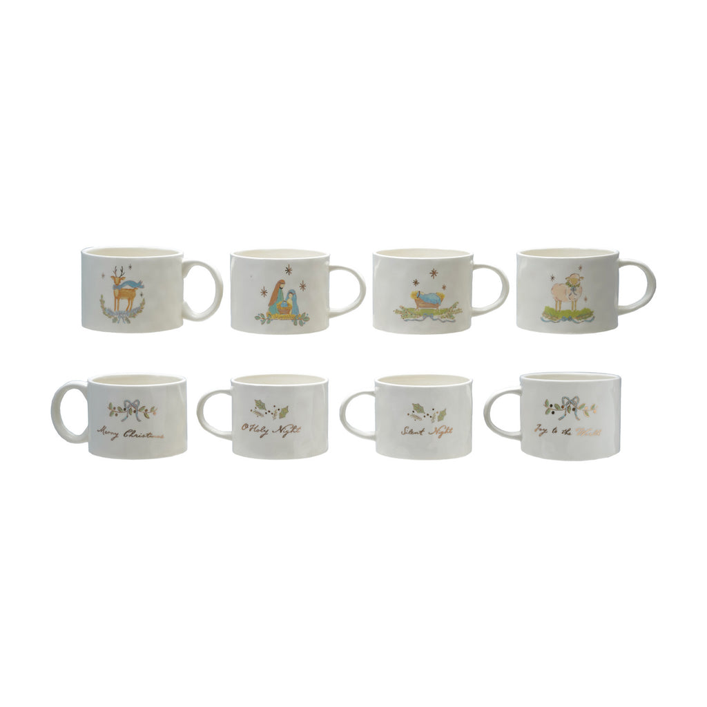 14 oz. Stoneware Mug with Gold Electroplating, 4 Styles ©